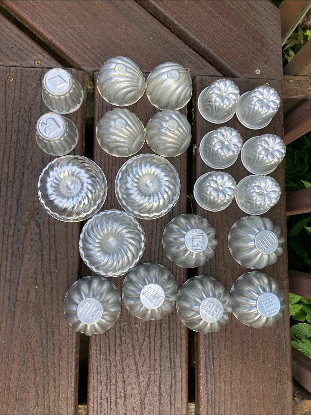 Vintage Aluminum Jello Gelatin Molds Lot of 21 6 Designs JELL-O Retro Kitchen